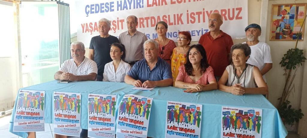 “ÇEDESE HAYIR! LAİK EĞİTİM LAİK YAŞAM EŞİT YURTTAŞLIK İSTİYORUZ”